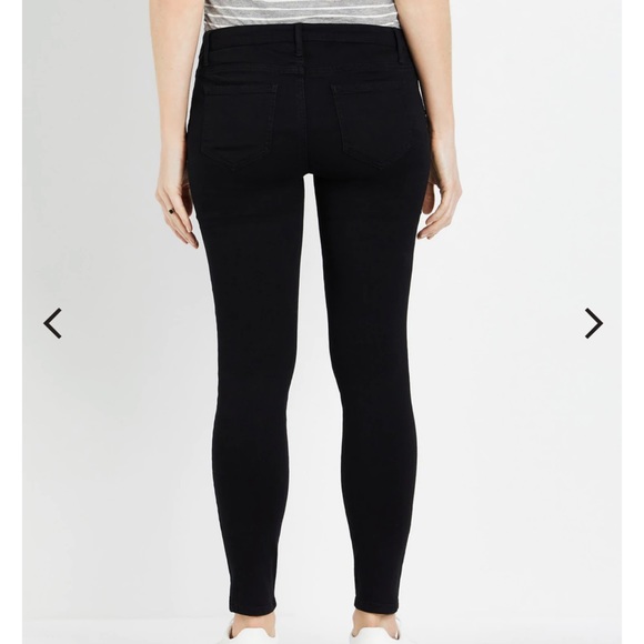 Side Panel Skinny Leg Maternity Ankle Pants - Dark Wash and Black XL bundle - Picture 3 of 12